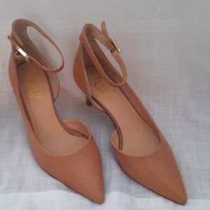 Franco Sarto Nude heels with ankle strap, Sz 7